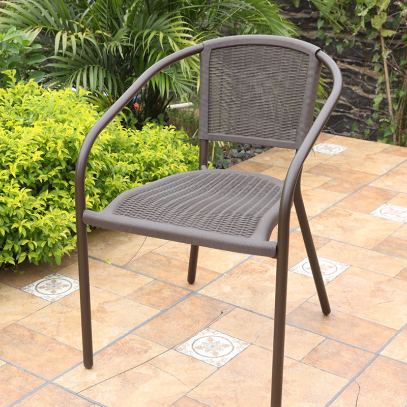 Industrial Metal Dining Armchair Stacking Patio Dining Chair