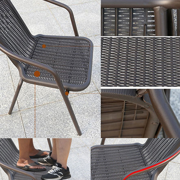 Industrial Metal Dining Armchair Stacking Patio Dining Chair