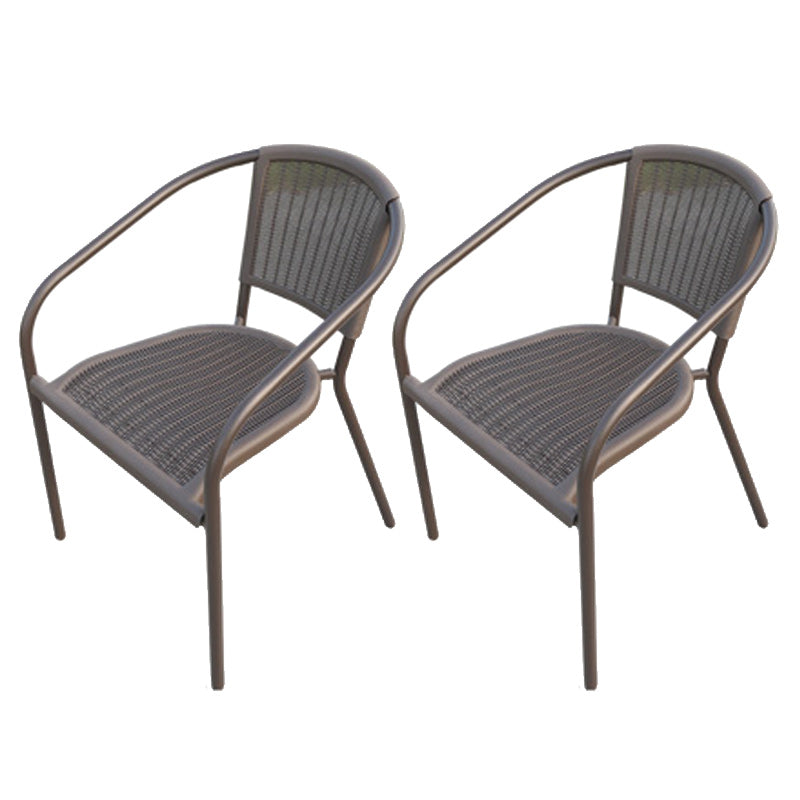 Industrial Metal Dining Armchair Stacking Patio Dining Chair