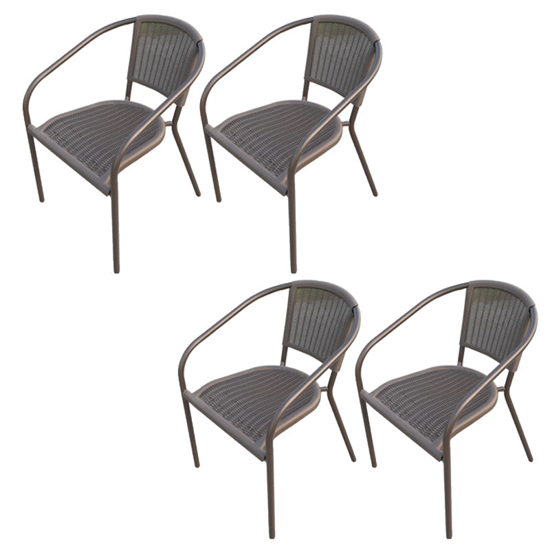Industrial Metal Dining Armchair Stacking Patio Dining Chair