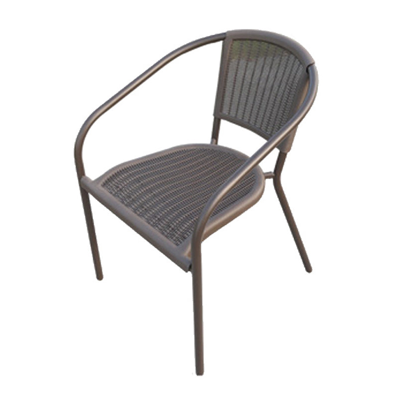 Industrial Metal Dining Armchair Stacking Patio Dining Chair