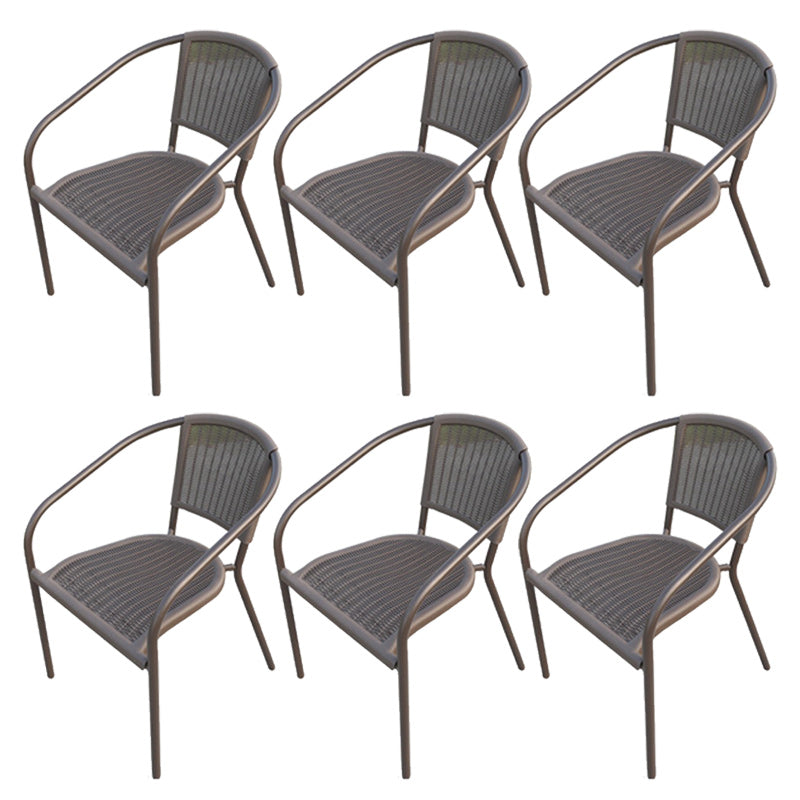 Industrial Metal Dining Armchair Stacking Patio Dining Chair