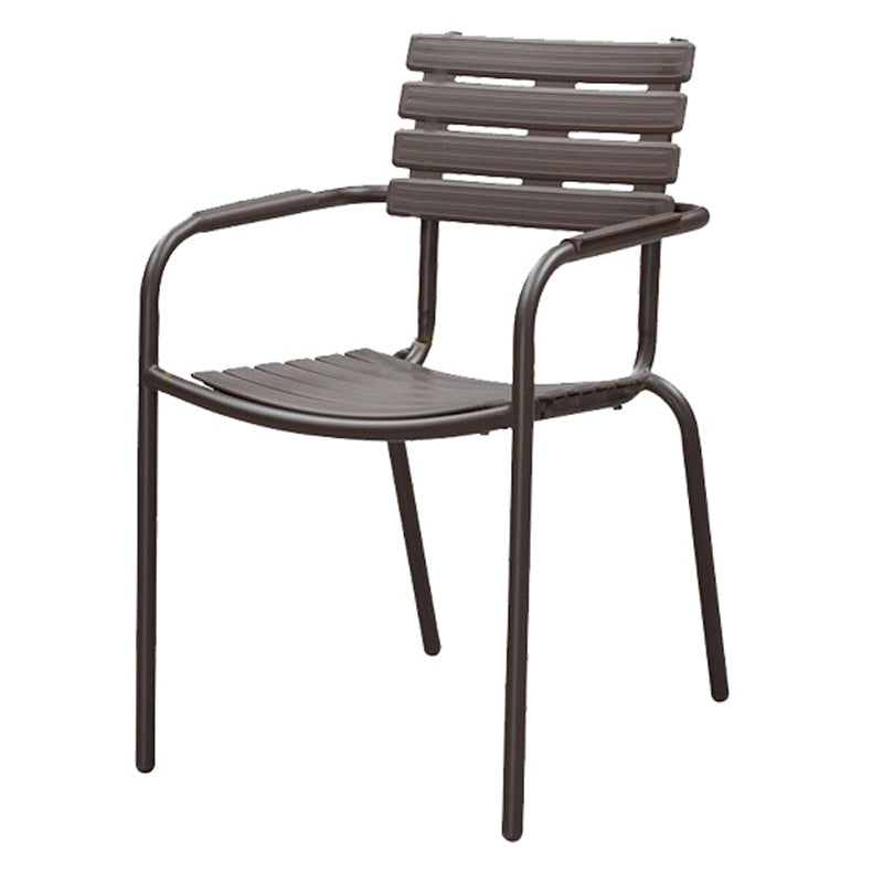 Industrial Metal Dining Armchair Stacking Patio Dining Chair