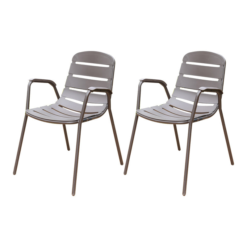 Industrial Metal Dining Armchair Stacking Patio Dining Chair