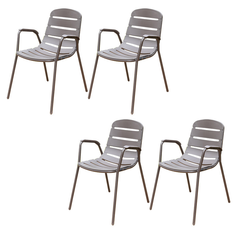 Industrial Metal Dining Armchair Stacking Patio Dining Chair