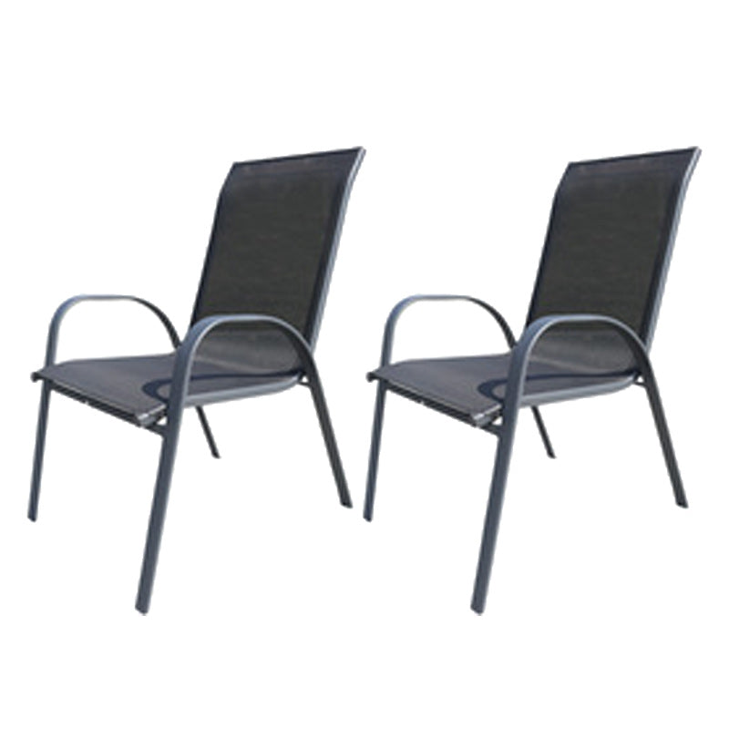 Industrial Metal Dining Armchair Stacking Patio Dining Chair