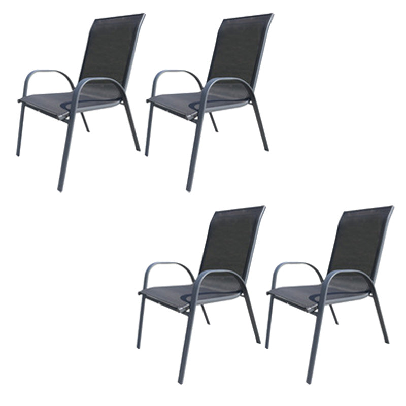 Industrial Metal Dining Armchair Stacking Patio Dining Chair
