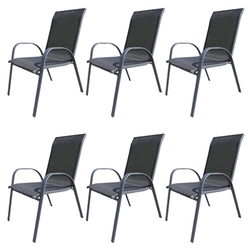 Industrial Metal Dining Armchair Stacking Patio Dining Chair
