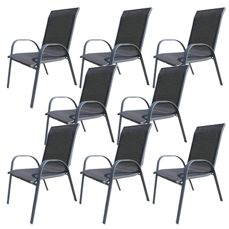 Industrial Metal Dining Armchair Stacking Patio Dining Chair