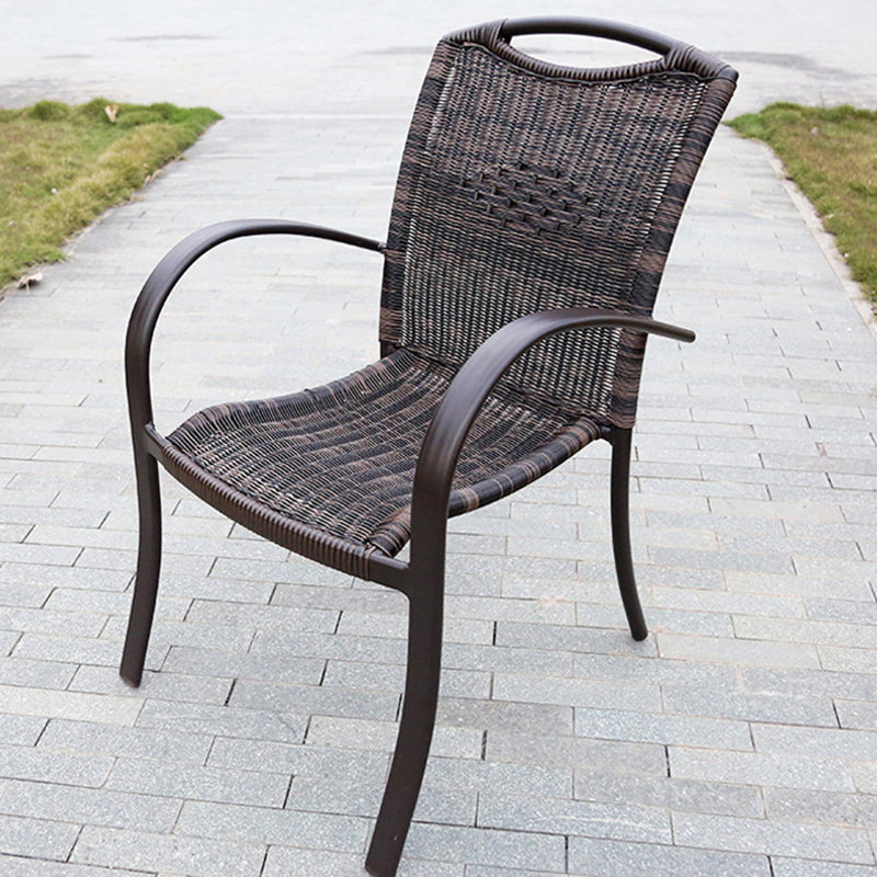 Industrial Metal Dining Armchair Stacking Patio Dining Chair