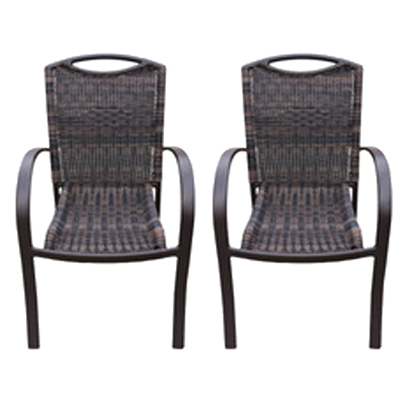 Industrial Metal Dining Armchair Stacking Patio Dining Chair