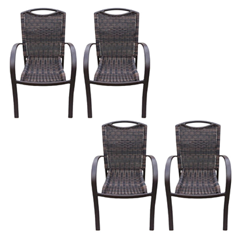 Industrial Metal Dining Armchair Stacking Patio Dining Chair