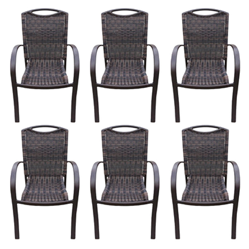 Industrial Metal Dining Armchair Stacking Patio Dining Chair