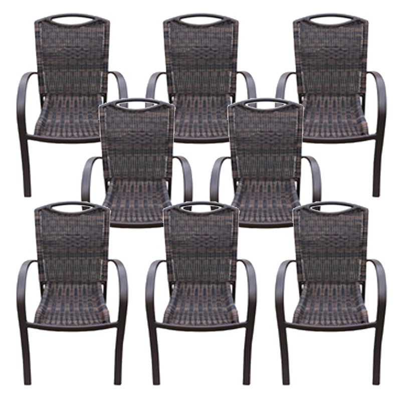 Industrial Metal Dining Armchair Stacking Patio Dining Chair