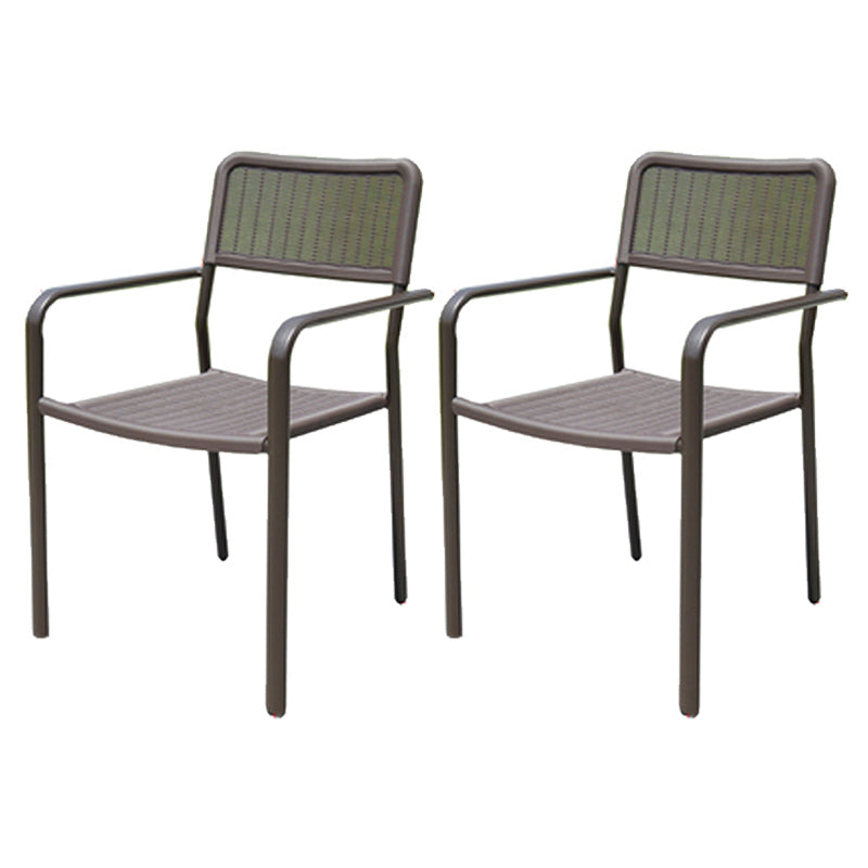 Industrial Metal Dining Armchair Stacking Patio Dining Chair