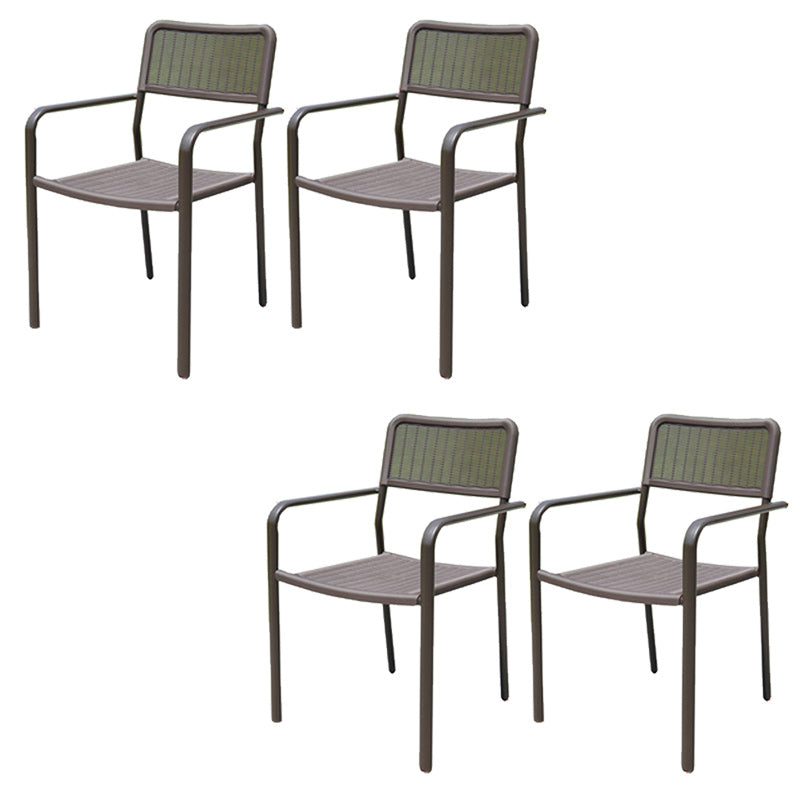 Industrial Metal Dining Armchair Stacking Patio Dining Chair
