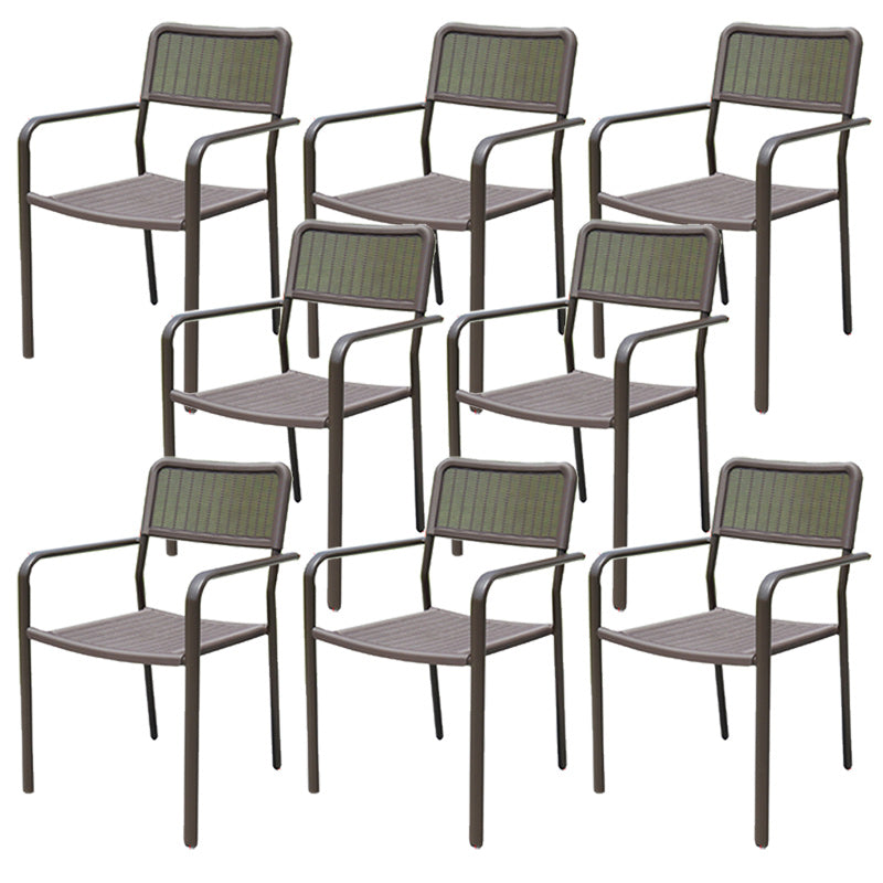 Industrial Metal Dining Armchair Stacking Patio Dining Chair
