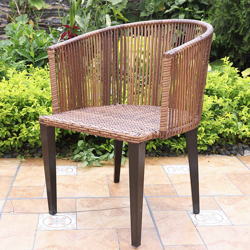 Industrial Metal Dining Armchair Stacking Patio Dining Chair