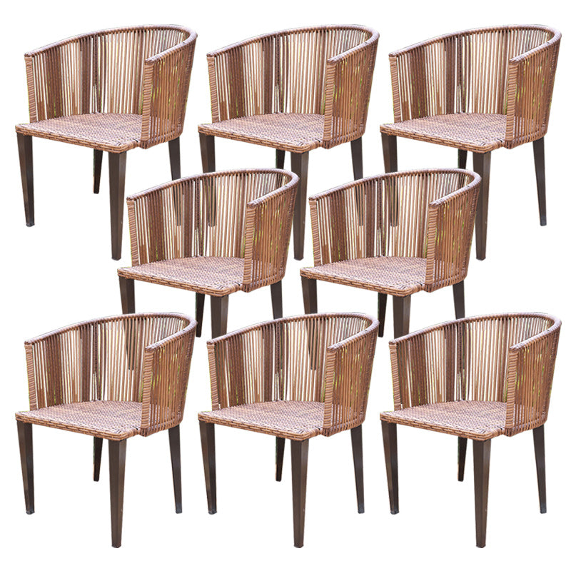 Industrial Metal Dining Armchair Stacking Patio Dining Chair