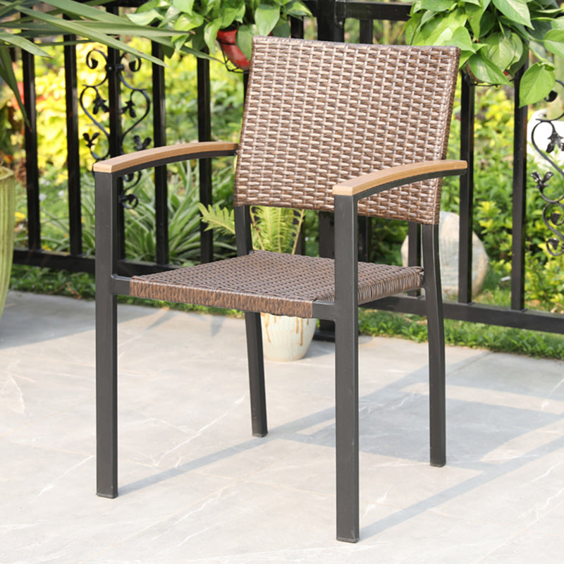 Industrial Metal Dining Armchair Stacking Patio Dining Chair