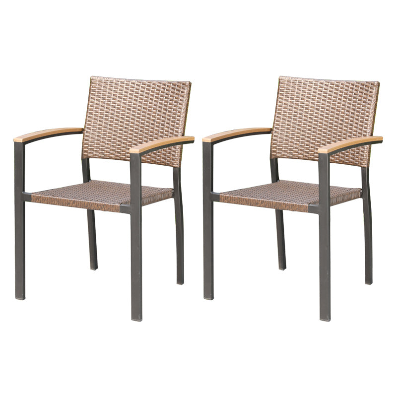 Industrial Metal Dining Armchair Stacking Patio Dining Chair