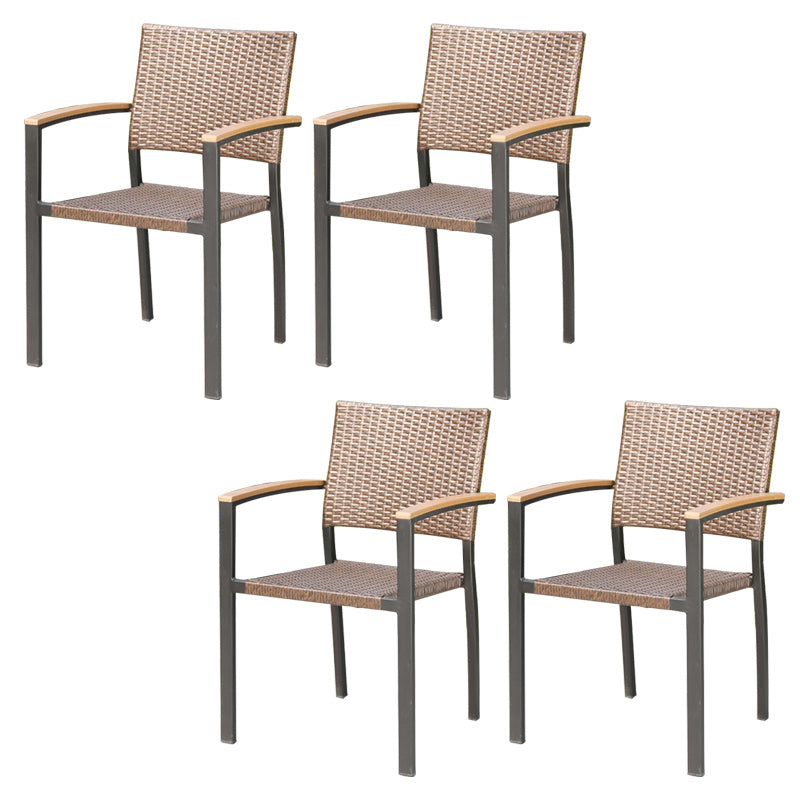 Industrial Metal Dining Armchair Stacking Patio Dining Chair