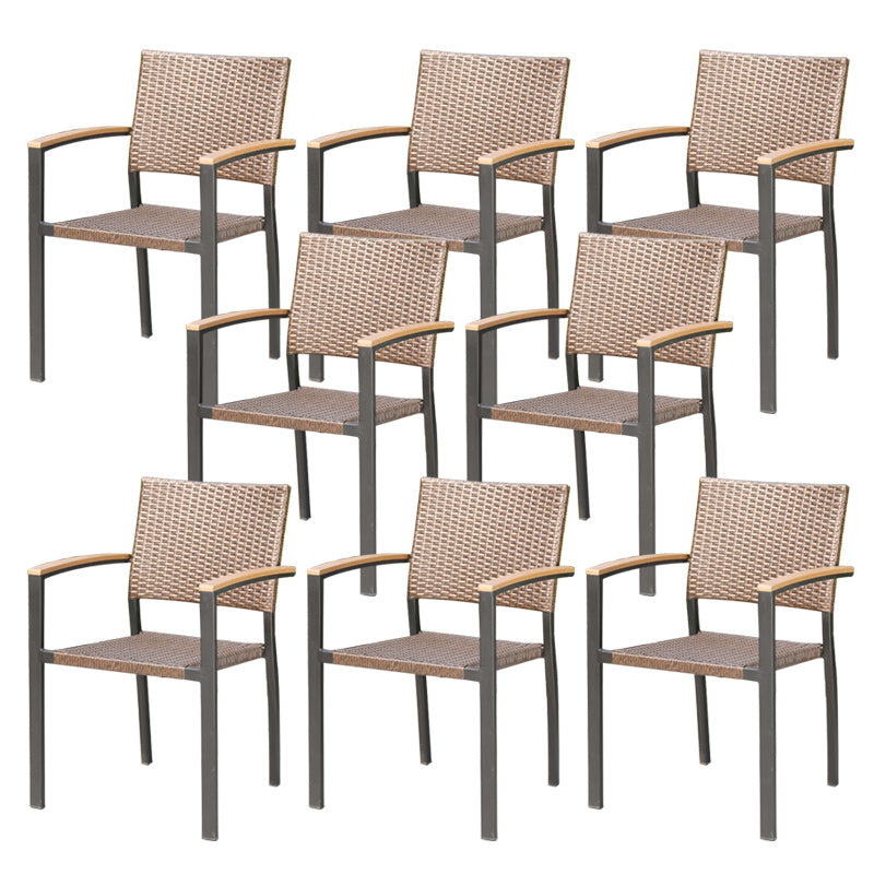 Industrial Metal Dining Armchair Stacking Patio Dining Chair