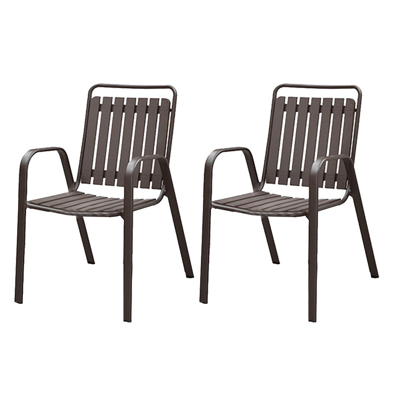 Industrial Metal Dining Armchair Stacking Patio Dining Chair