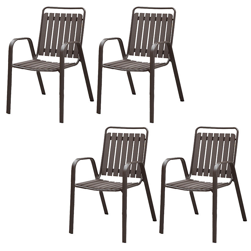 Industrial Metal Dining Armchair Stacking Patio Dining Chair