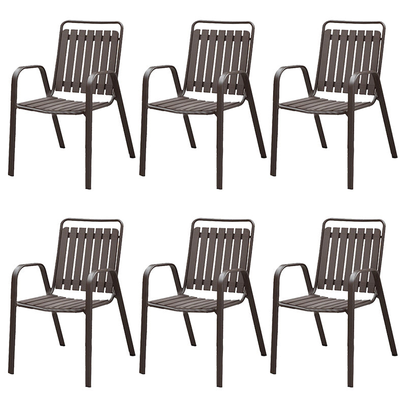 Industrial Metal Dining Armchair Stacking Patio Dining Chair