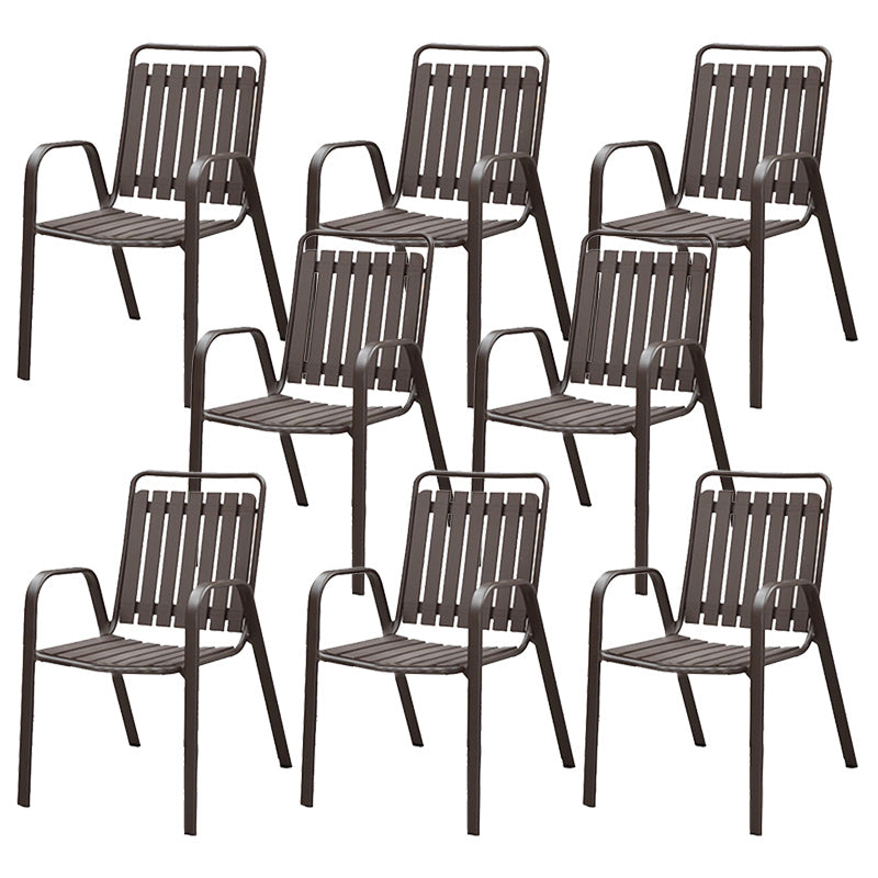 Industrial Metal Dining Armchair Stacking Patio Dining Chair
