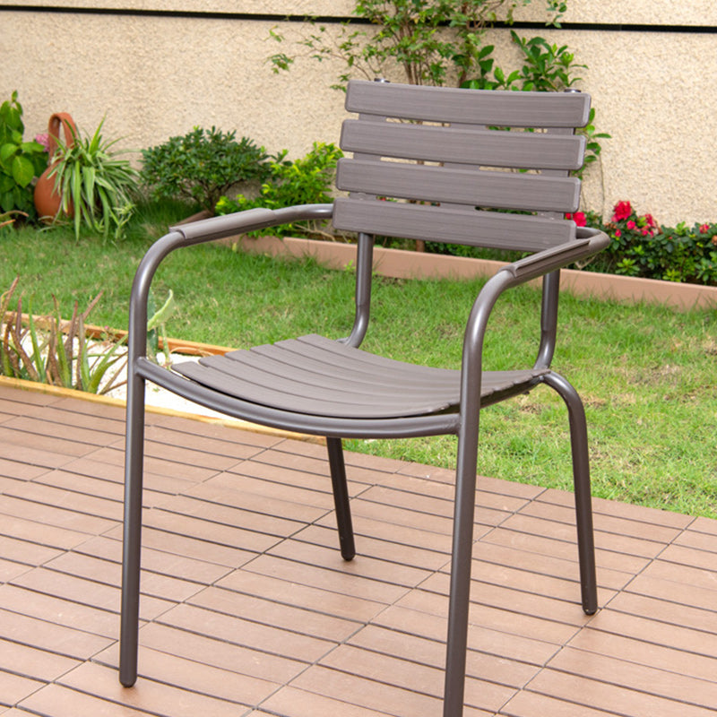 Industrial Metal Dining Armchair Stacking Patio Dining Chair