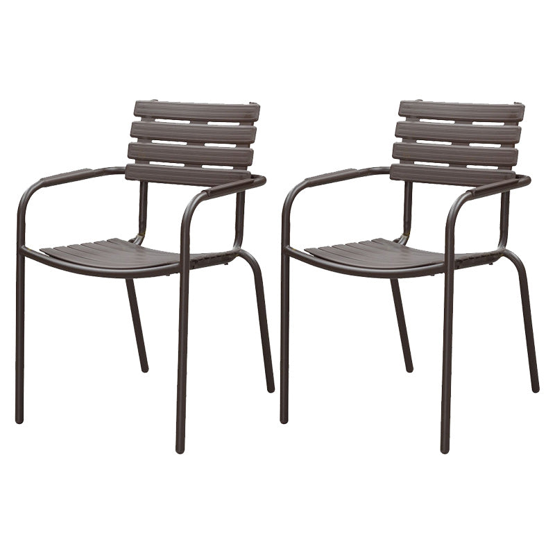 Industrial Metal Dining Armchair Stacking Patio Dining Chair
