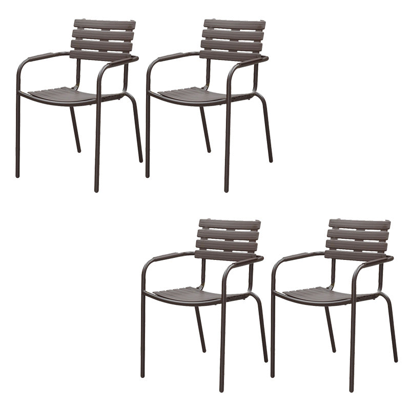 Industrial Metal Dining Armchair Stacking Patio Dining Chair