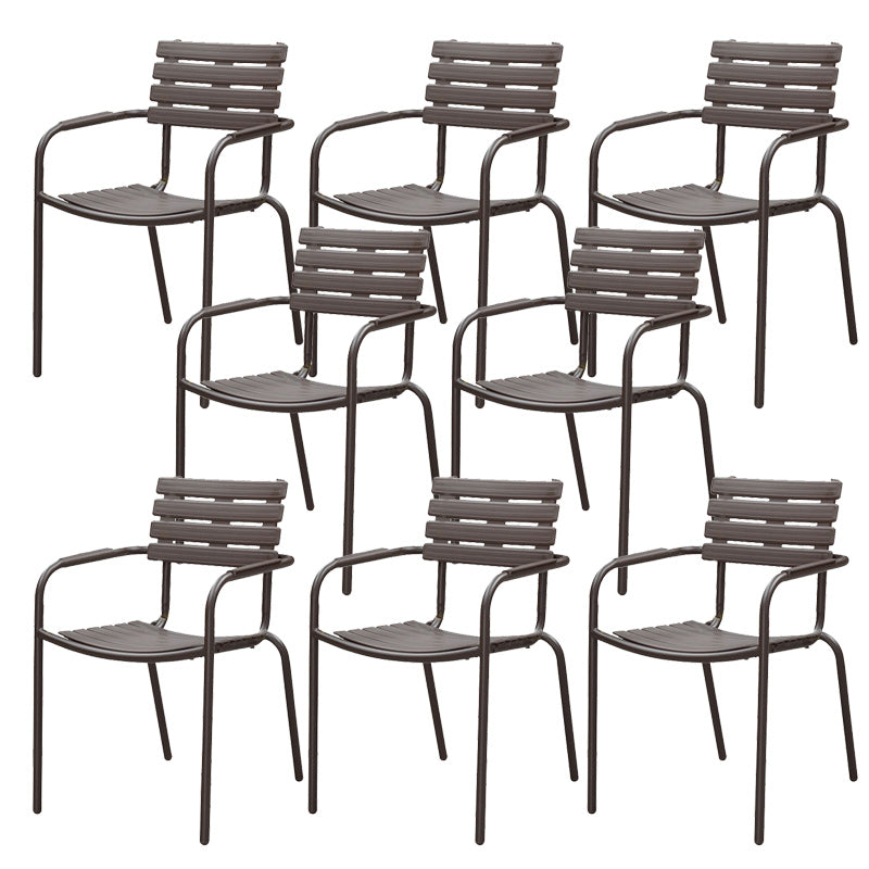 Industrial Metal Dining Armchair Stacking Patio Dining Chair