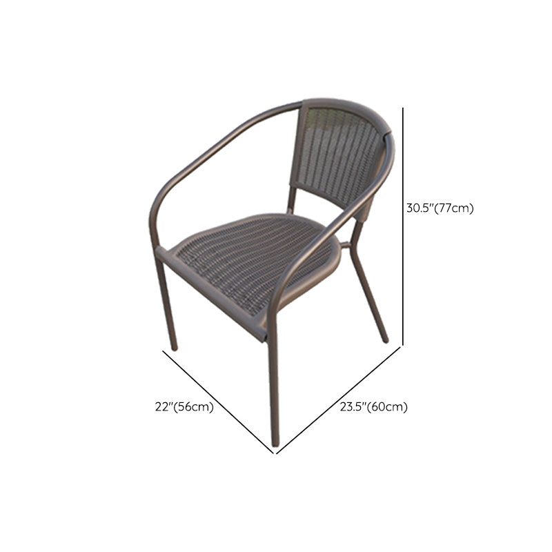 Industrial Metal Dining Armchair Stacking Patio Dining Chair