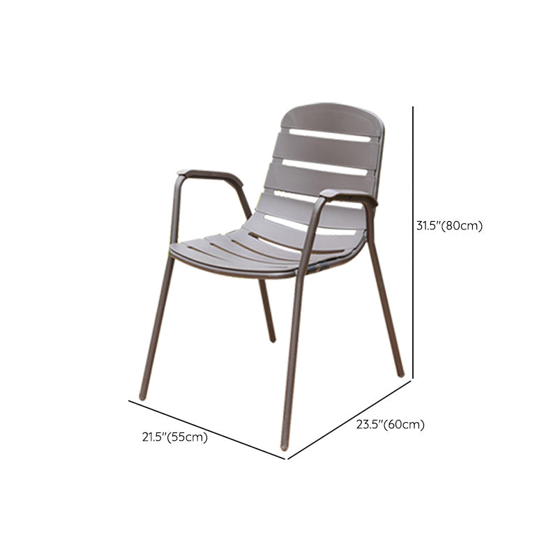 Industrial Metal Dining Armchair Stacking Patio Dining Chair