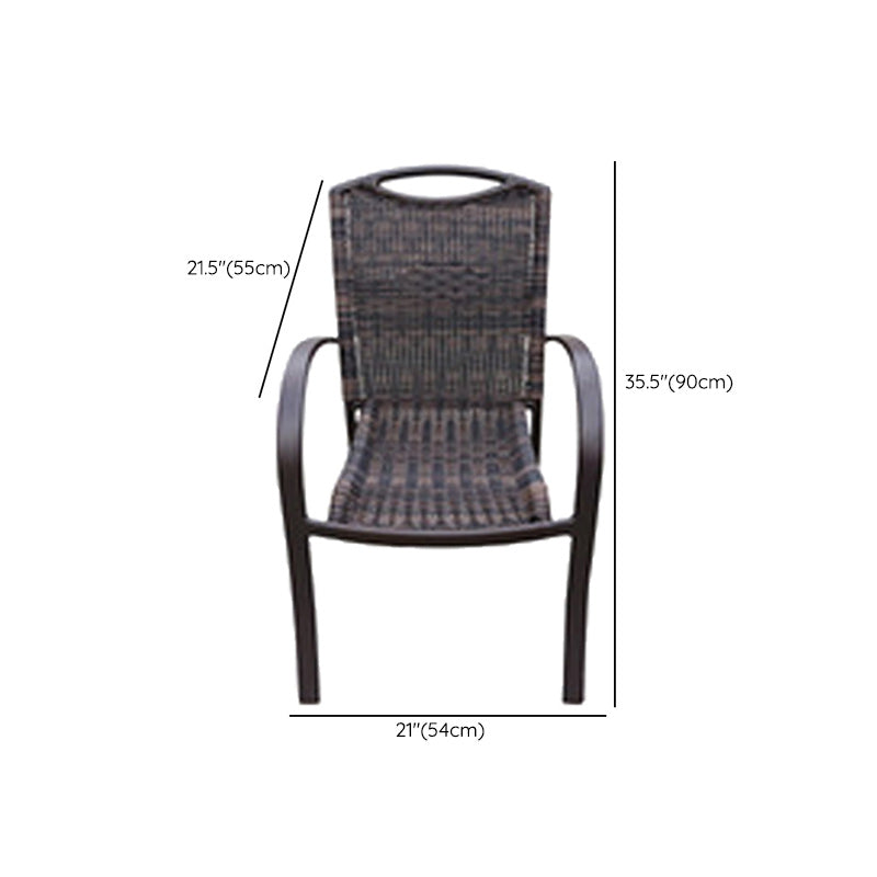Industrial Metal Dining Armchair Stacking Patio Dining Chair