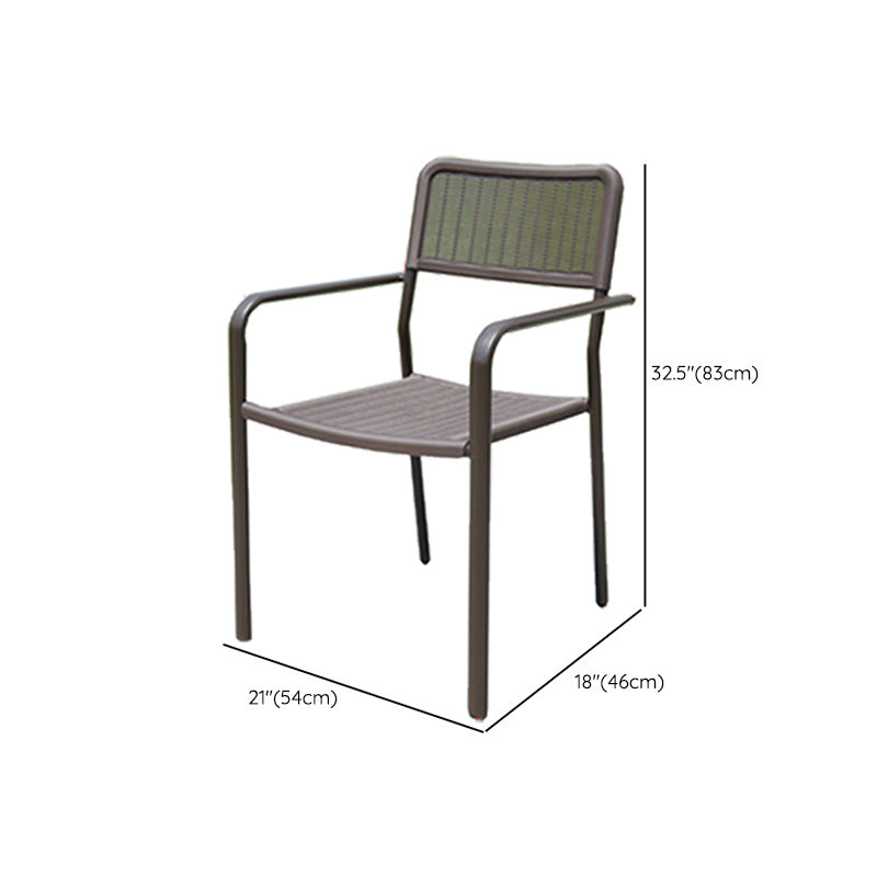 Industrial Metal Dining Armchair Stacking Patio Dining Chair