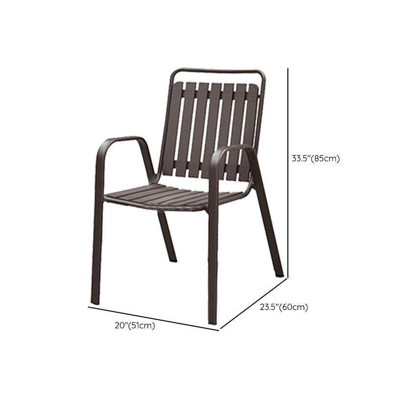 Industrial Metal Dining Armchair Stacking Patio Dining Chair