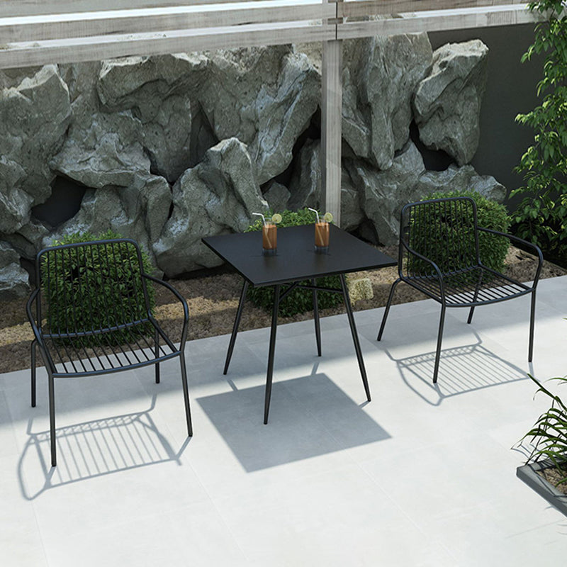 Modern Metal Patio Dining Chairs Open Back Stacking Armchair