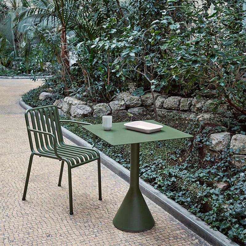 Modern Metal Outdoor Bistro Chairs Open Back Dining Chairs in Green
