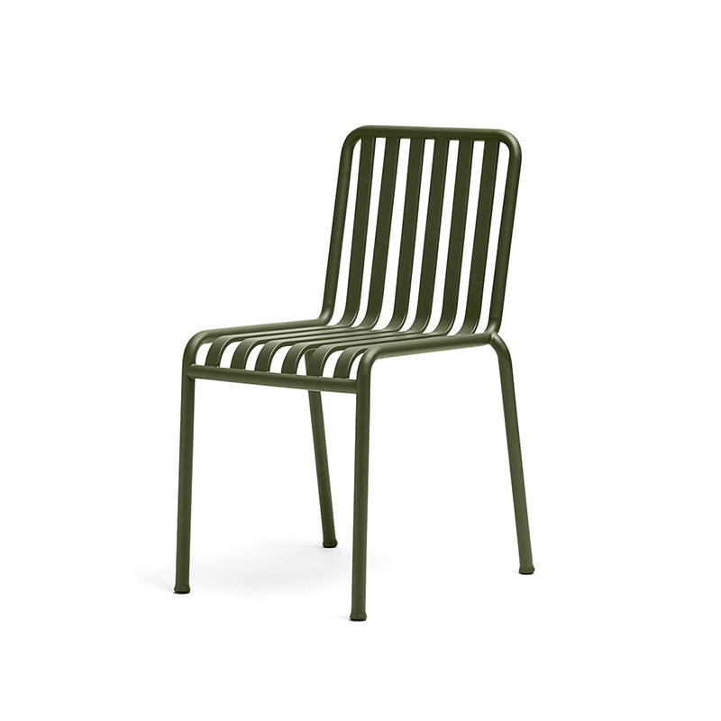 Modern Metal Outdoor Bistro Chairs Open Back Dining Chairs in Green