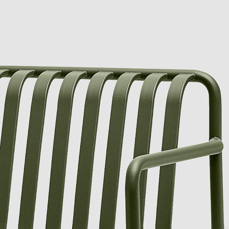 Modern Metal Outdoor Bistro Chairs Open Back Dining Chairs in Green