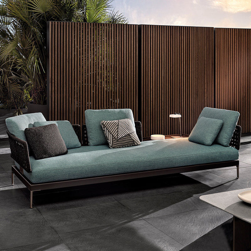 Aluminum Patio Sofa 1 PC UV Resistant Outdoor Patio Sofa with Cushion