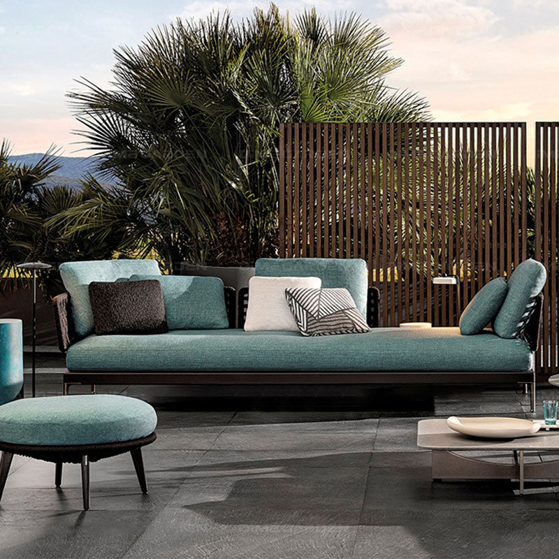 Aluminum Patio Sofa 1 PC UV Resistant Outdoor Patio Sofa with Cushion