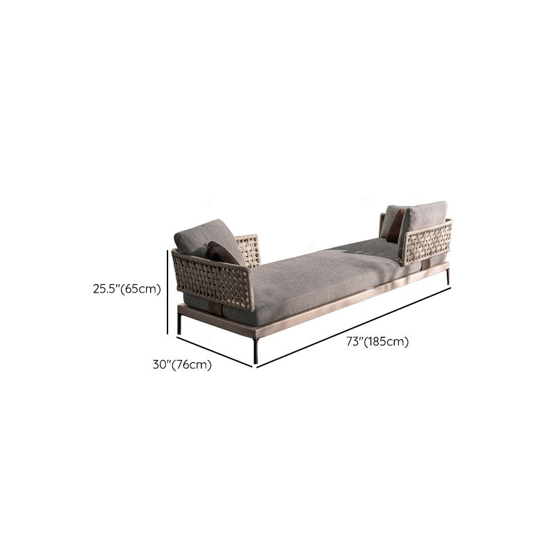 Aluminum Patio Sofa 1 PC UV Resistant Outdoor Patio Sofa with Cushion