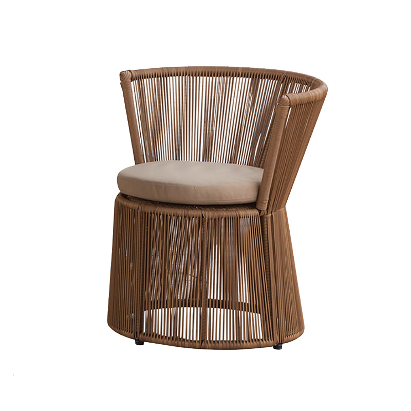 Tropical Outdoor Bistro Chairs Armless Metal Dining Side Chair