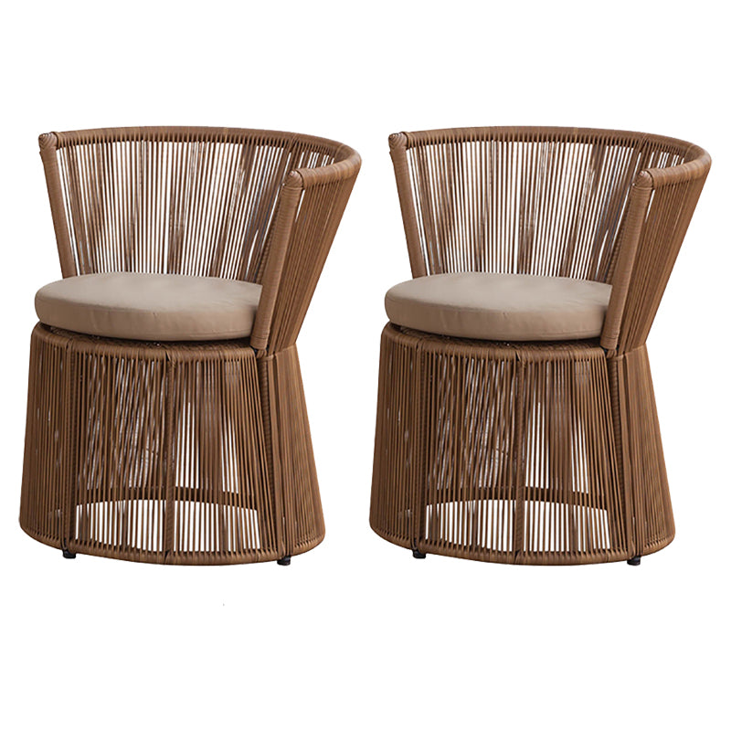 Tropical Outdoor Bistro Chairs Armless Metal Dining Side Chair