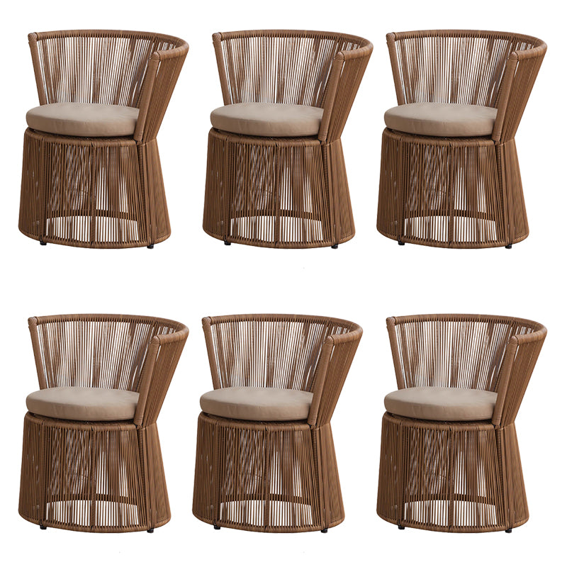 Tropical Outdoor Bistro Chairs Armless Metal Dining Side Chair